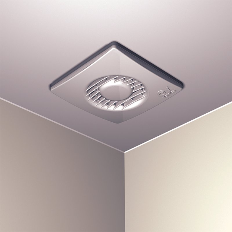 "Vortice Punto FILO serisi: ince tasarımı ve geri tepme ventiliyle duvar ve tavan tipi banyo fanı"