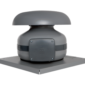 "Vortice CA MD E RF çatı tipi radyal fan – düşey atışlı, geriye eğik kanatlı, dış ortam koşullarına uygun endüstriyel hava tahliye cihazı."