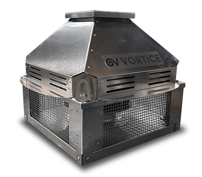 "Vortice Heatmaster F400 – Çatı tipi, yüksek sıcaklık dayanımlı duman tahliye fanı"